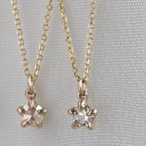 Laurie Fleming Rose Cut Diamond Moondew Necklace 14k Rose Gold - Picture 4 of 15